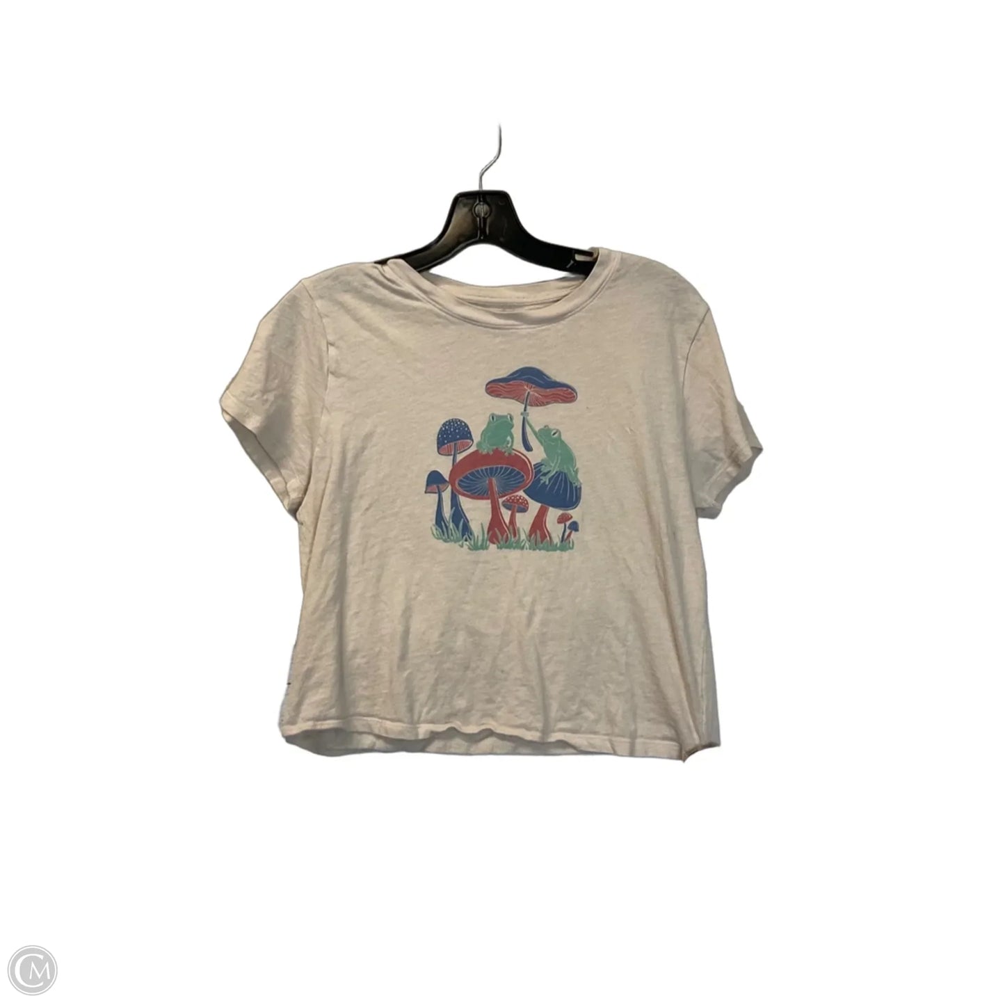 Top Short Sleeve Basic By American Eagle In Cream, Size: S
