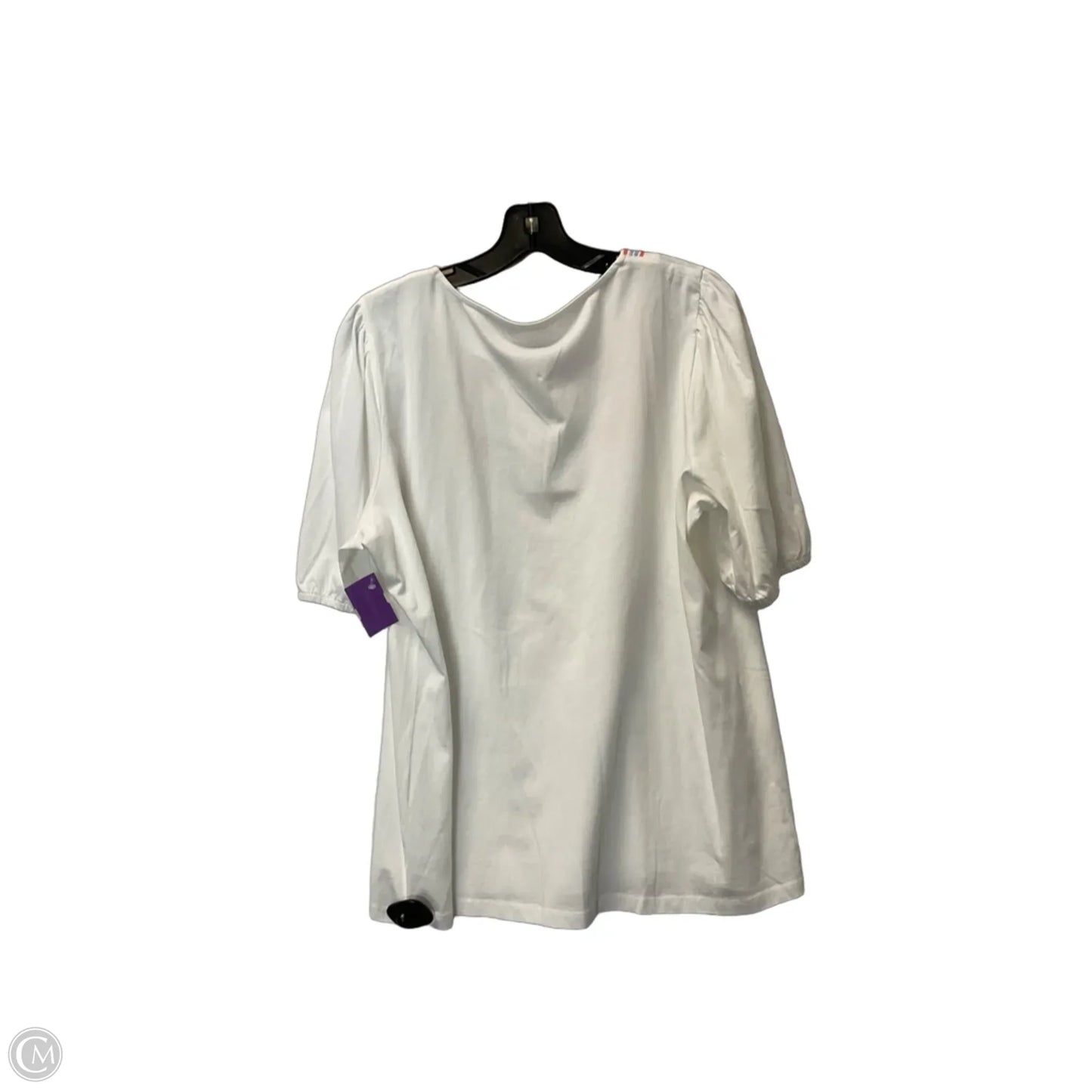 Top Short Sleeve By Talbots In White, Size: 1x