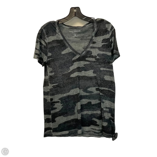 Top Short Sleeve Basic By Lucky Brand In Camouflage Print, Size: Xs