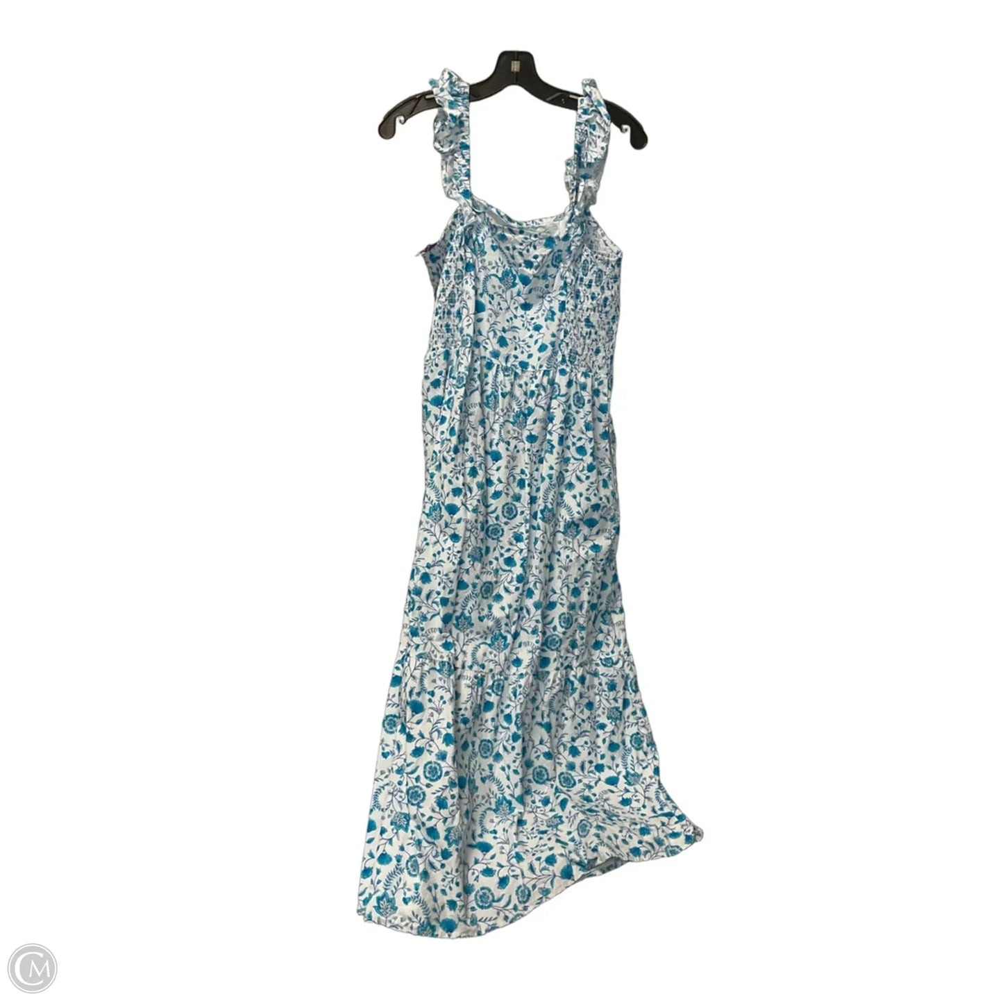 Dress Casual Maxi By Draper James In Blue & White, Size: L