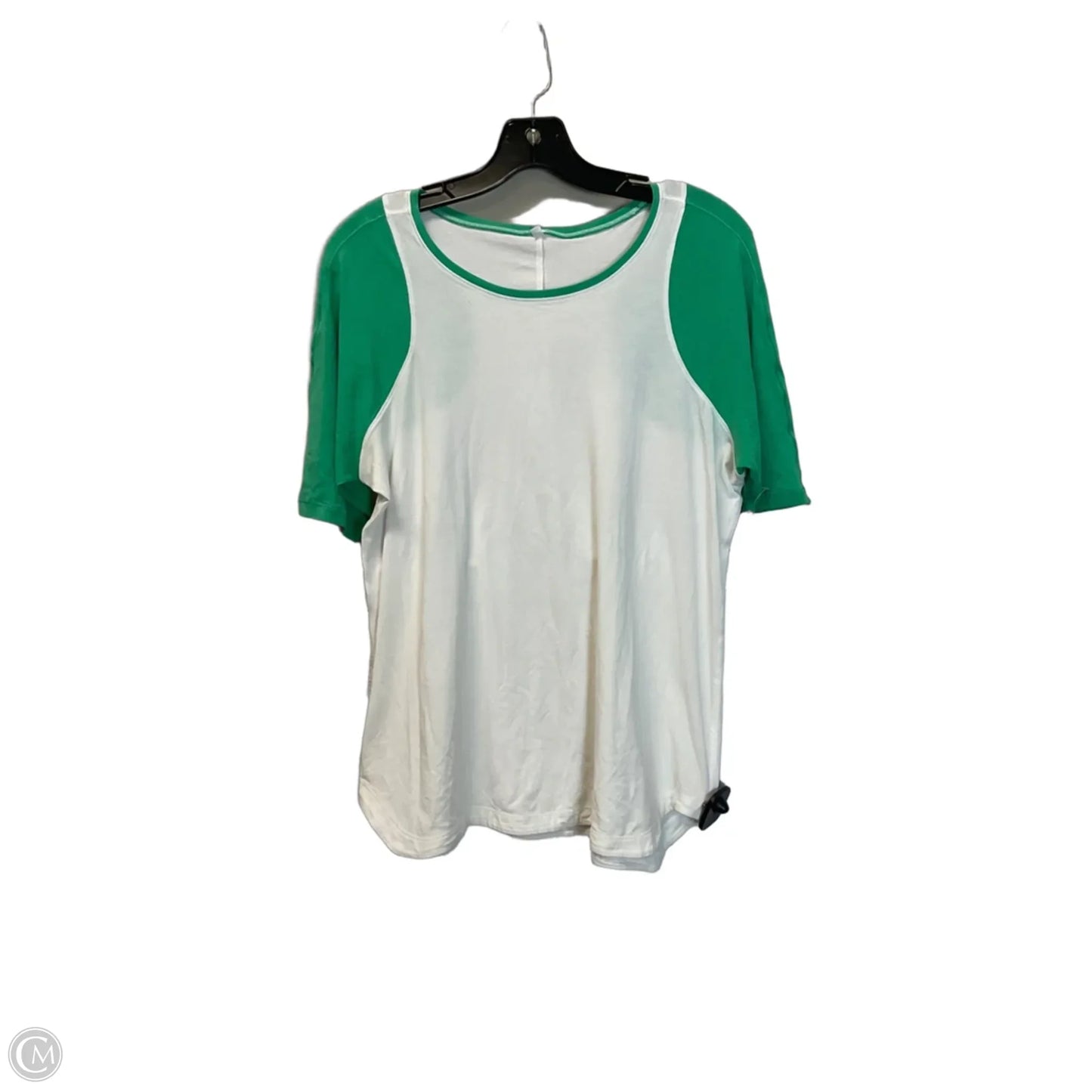 Top Short Sleeve Basic By Lululemon In Green & White, Size: 12
