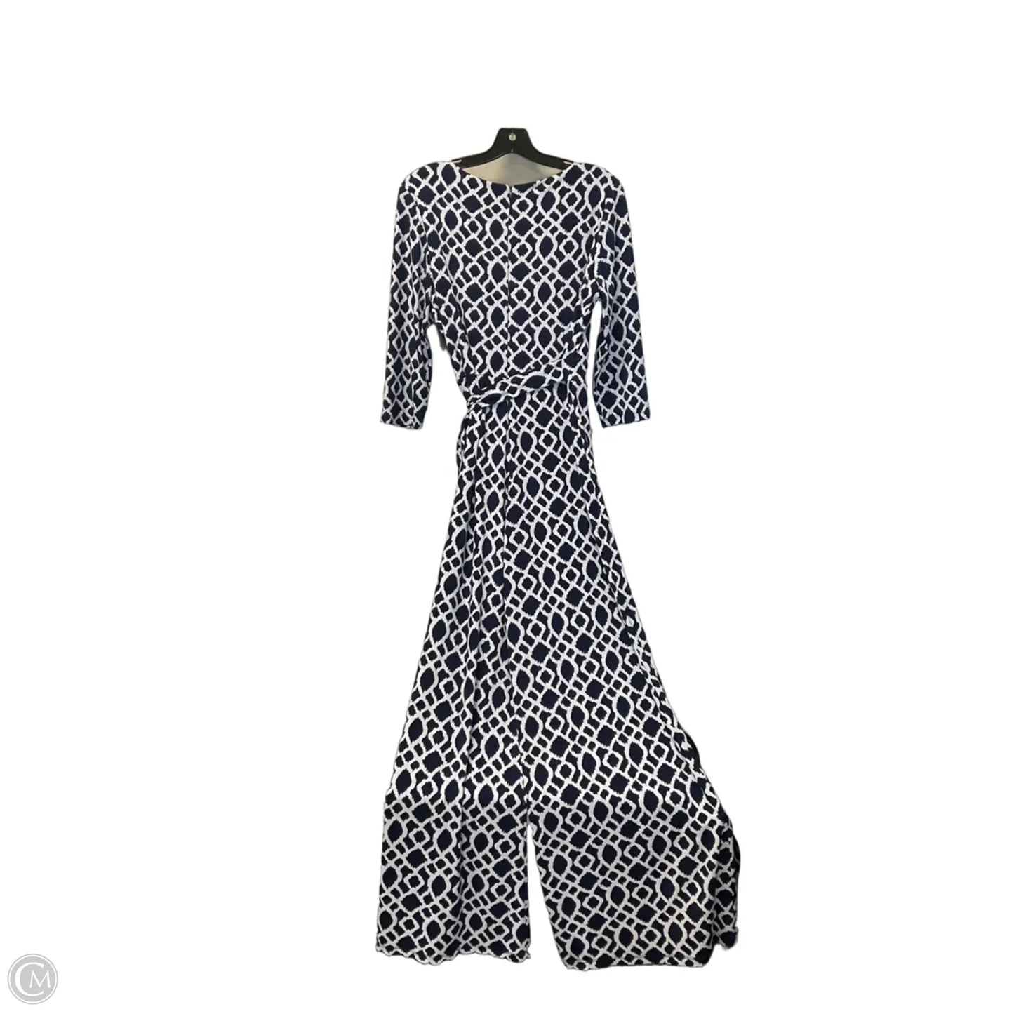 Jumpsuit By Ronnie Nicole In Blue & White, Size: 10