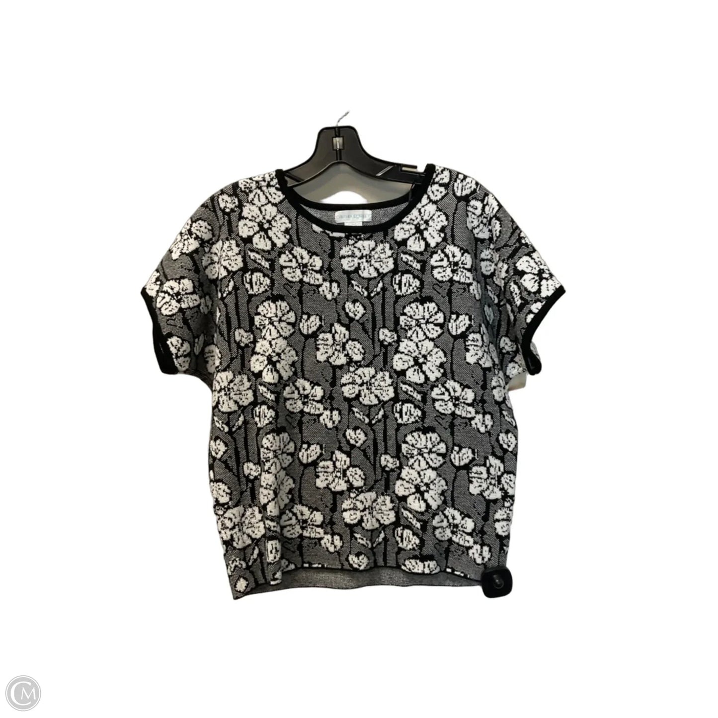 Top Short Sleeve By Cynthia Rowley In Black & White, Size: S
