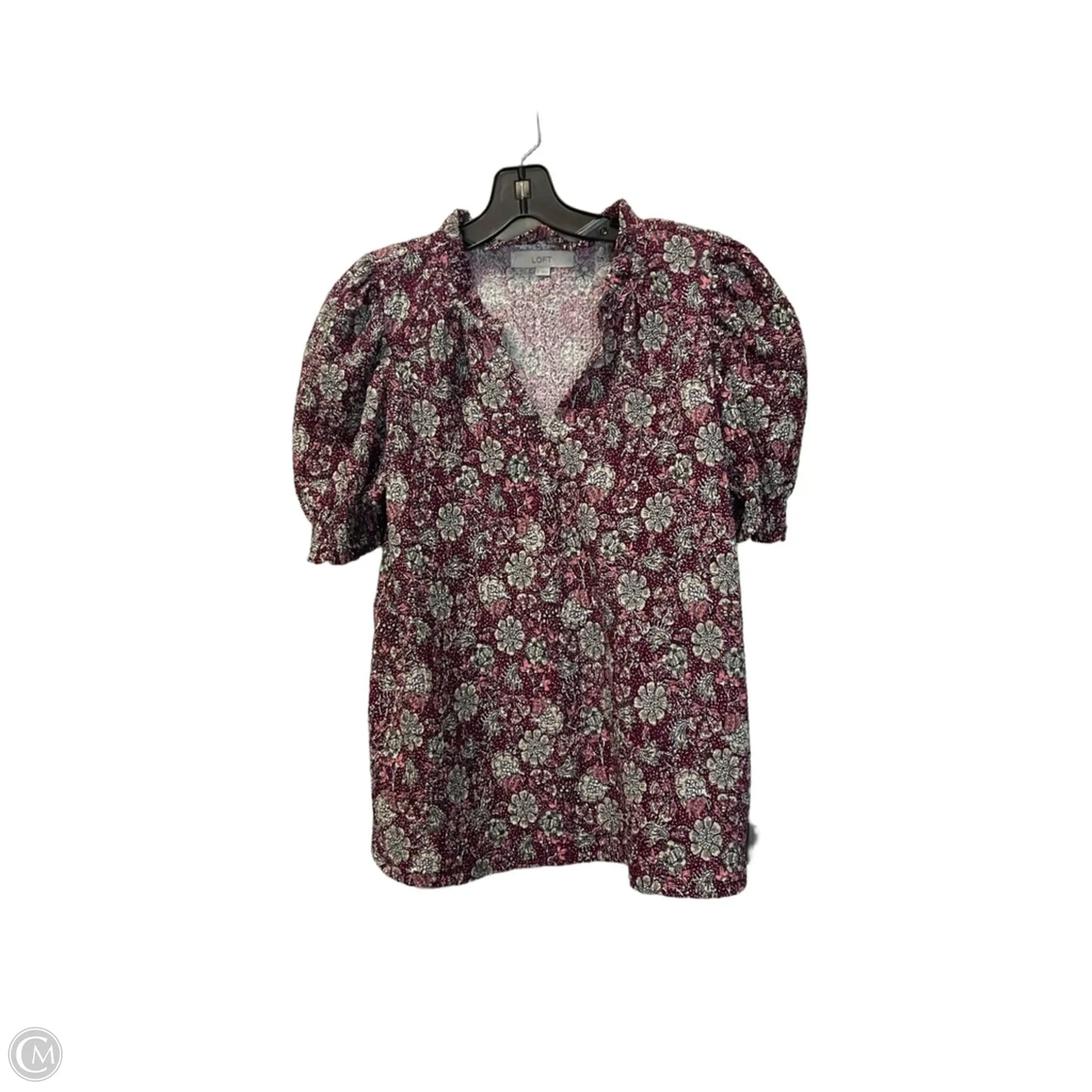 Top Short Sleeve By Loft In Purple, Size: S