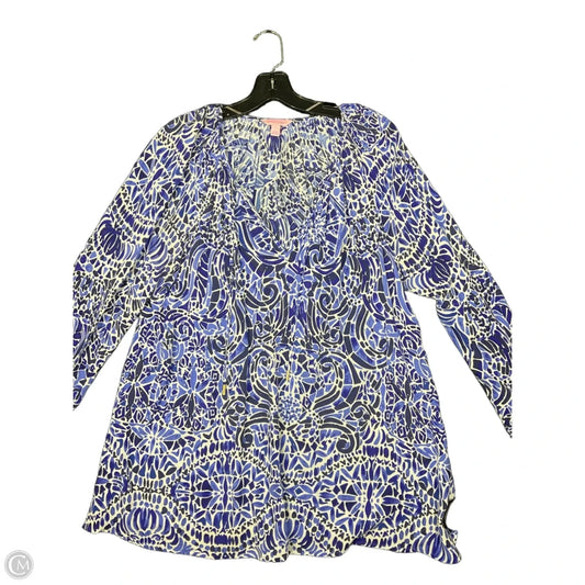 Top Long Sleeve Designer By Lilly Pulitzer In Blue, Size: L