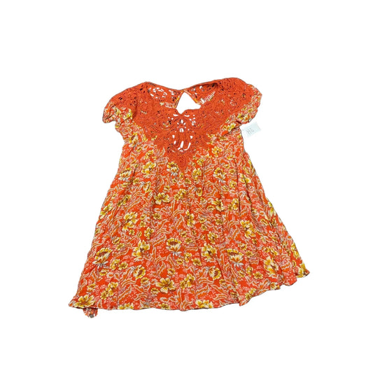 Top Short Sleeve By Free People In Orange, Size: Xs