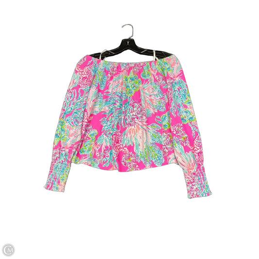 Top Long Sleeve Designer By Lilly Pulitzer In Blue & Pink, Size: Xxs