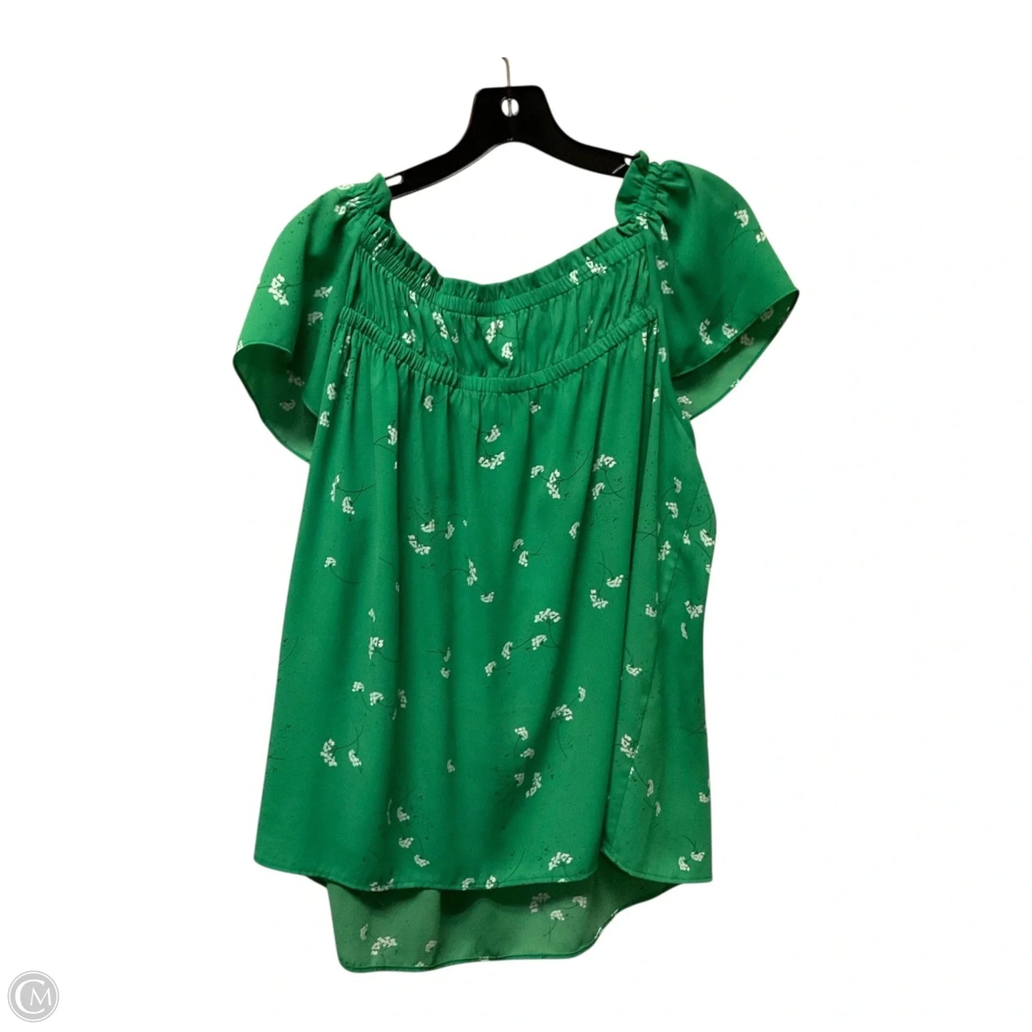Top Short Sleeve By Cece In Green, Size: 1x
