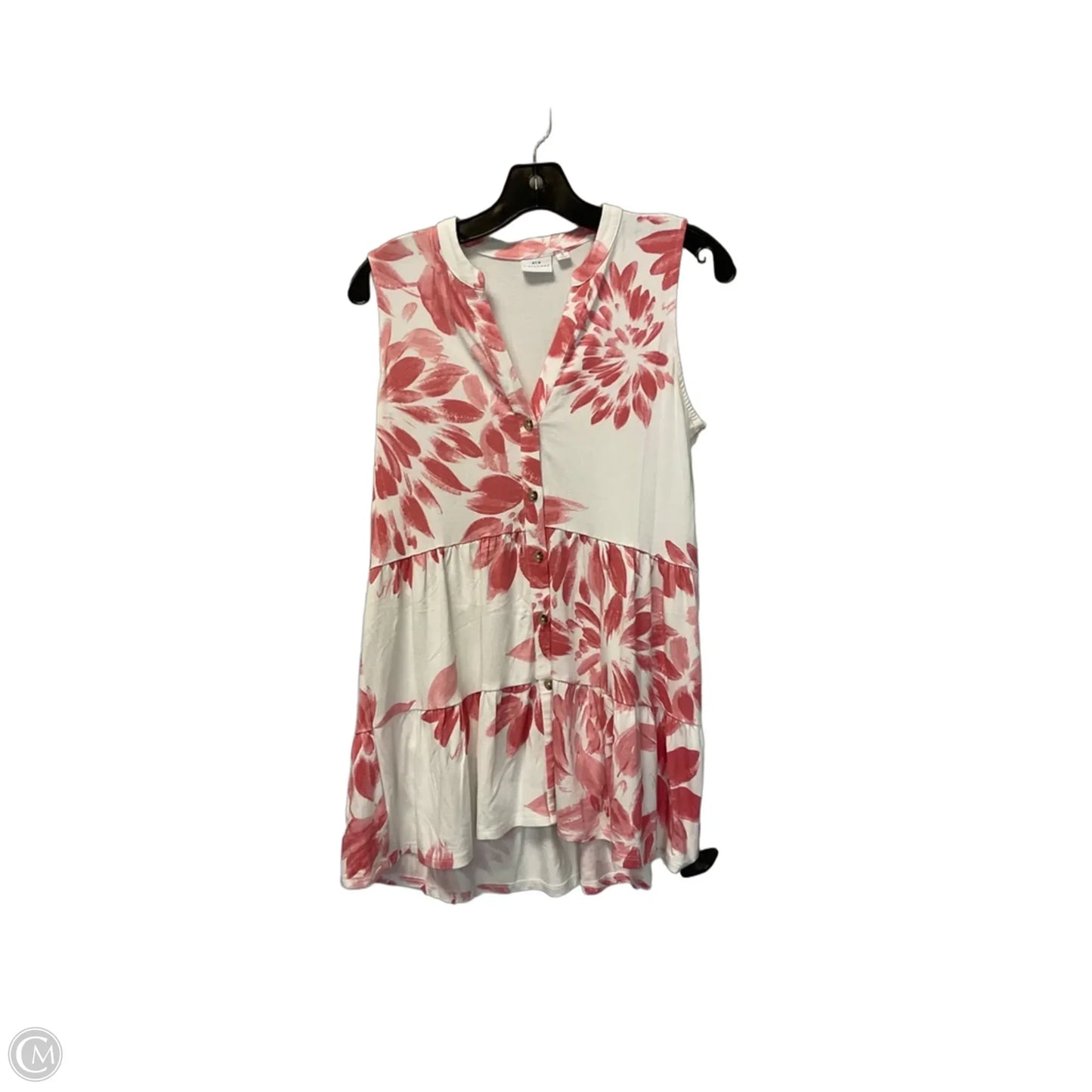Top Sleeveless By New Directions In Pink & White, Size: S