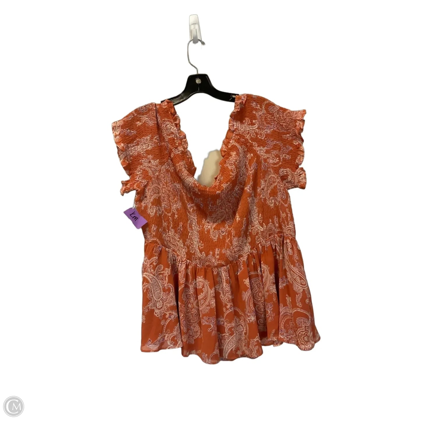 Top Short Sleeve By Cato In Orange, Size: 22