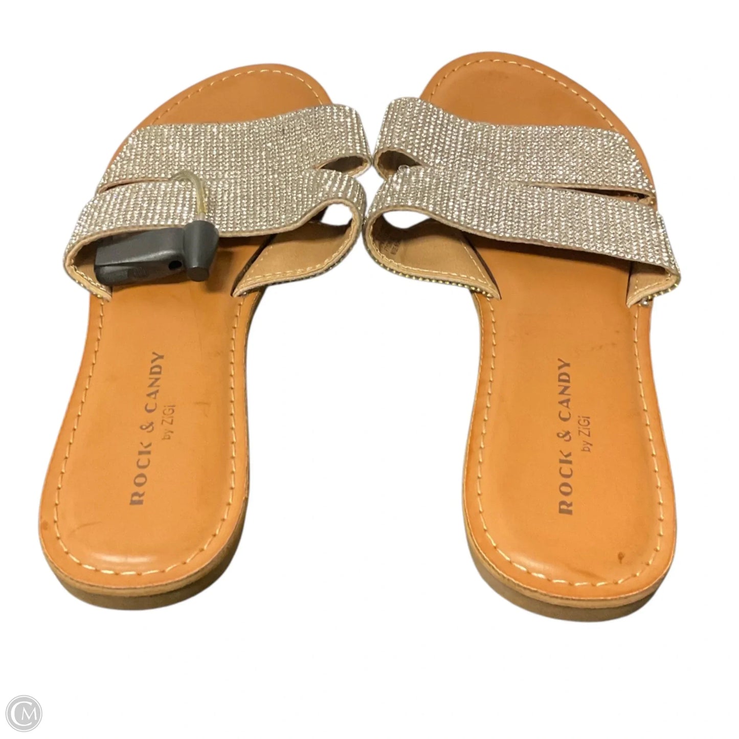 Sandals Flats By Rock And Candy In Silver & Tan, Size: 8