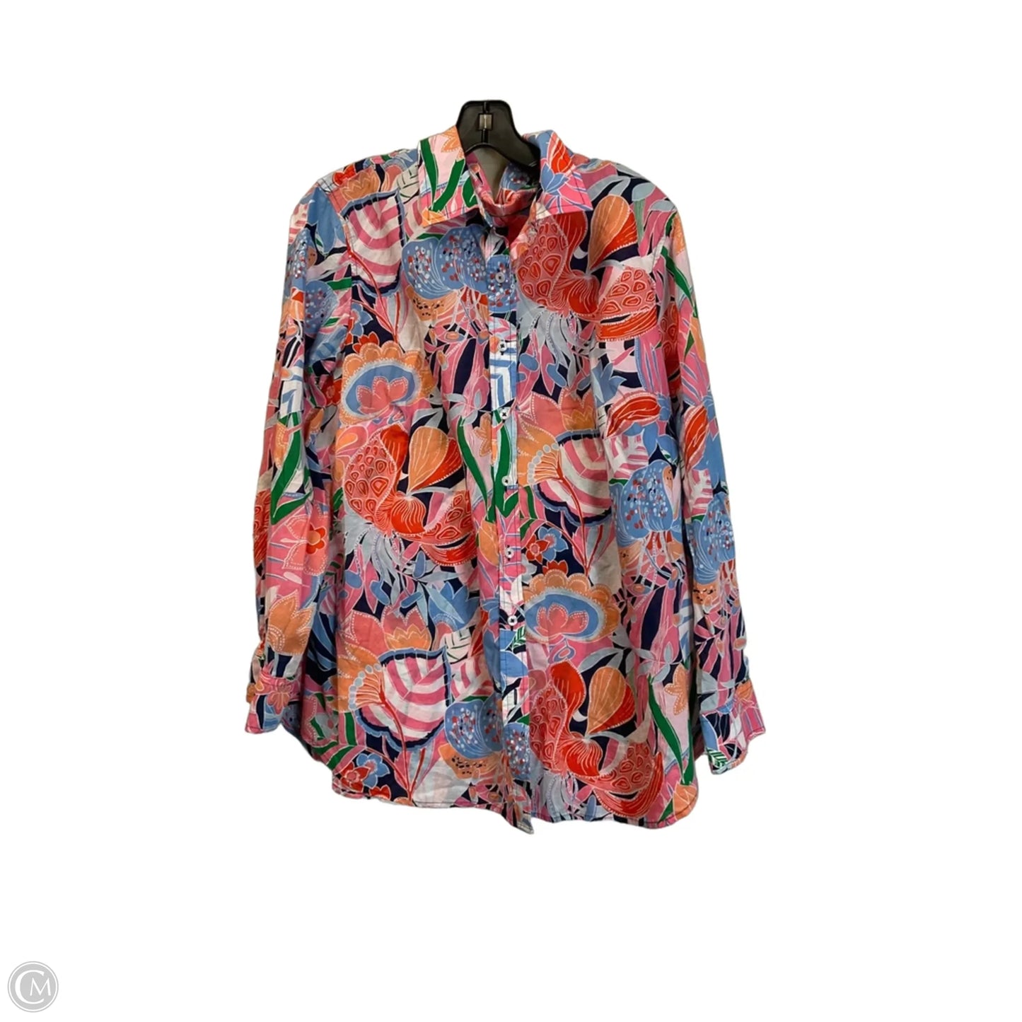 Top Long Sleeve By Talbots In Orange, Size: 2x