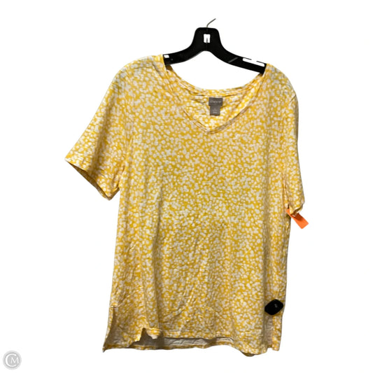 Top Short Sleeve Basic By Chicos In Yellow, Size: L