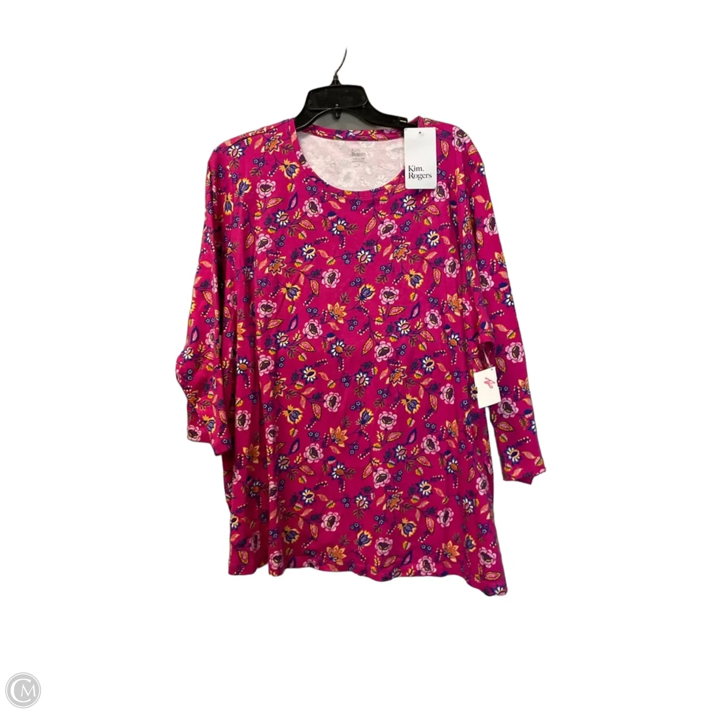Top Short Sleeve By Kim Rogers In Pink, Size: 3x