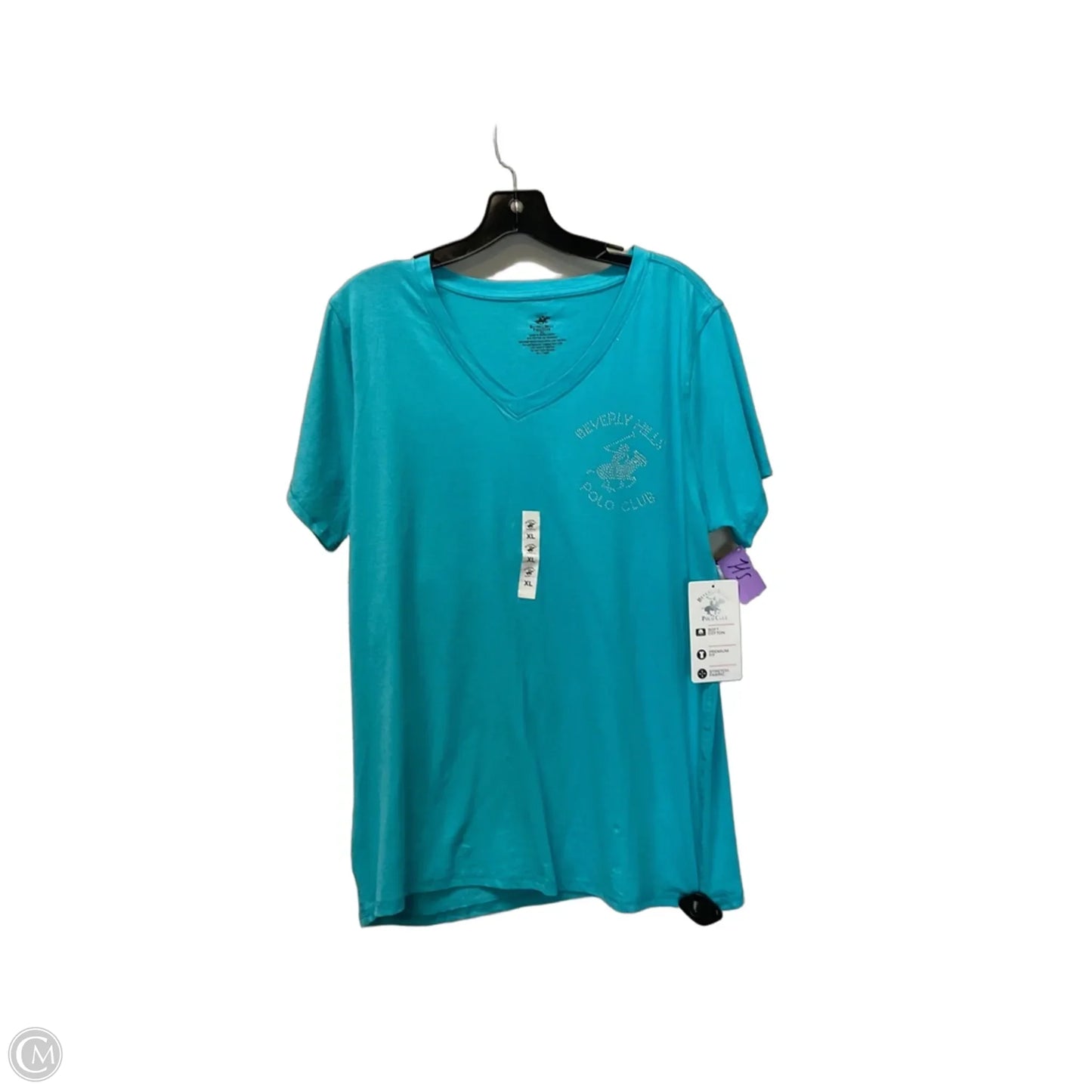 Top Short Sleeve Basic By Beverly Hills Polo Club In Blue, Size: Xl