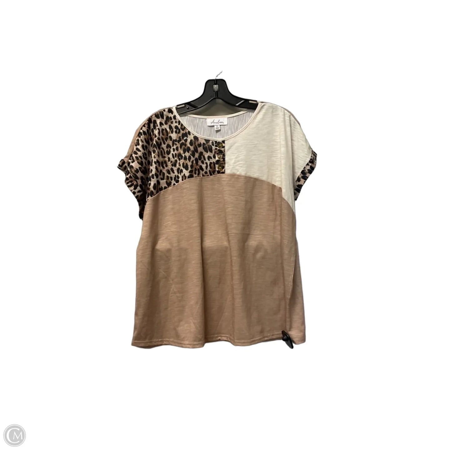 Top Short Sleeve By Clothes Mentor In Tan, Size: Xl