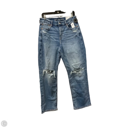 Jeans Straight By American Eagle In Blue Denim, Size: 12