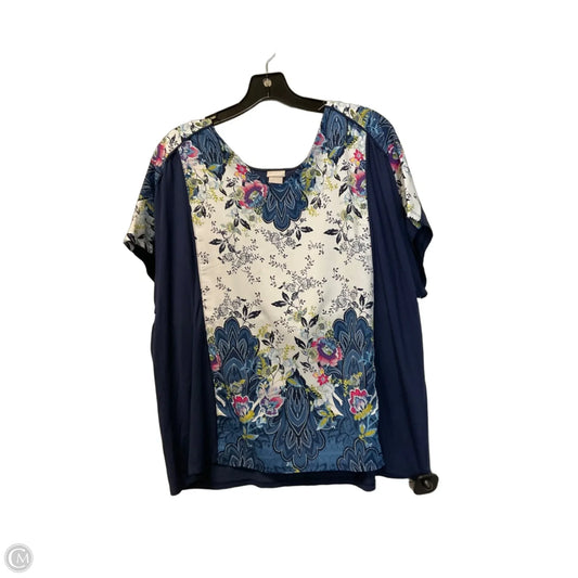 Top Short Sleeve By Chicos In Blue, Size: Xl