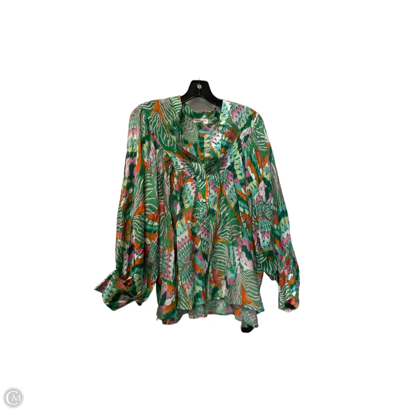 Top Long Sleeve By Ee Some In Green, Size: L