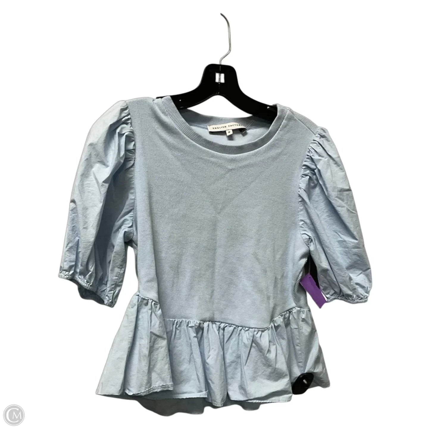 Top Short Sleeve By English Factory In Blue, Size: M