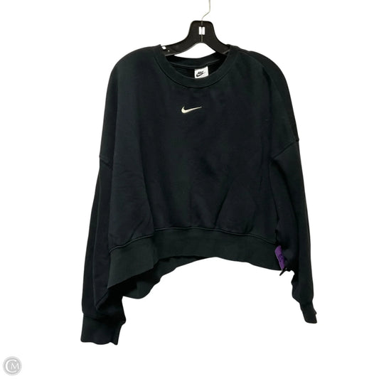 Athletic Top Long Sleeve Crewneck By Nike In Black, Size: M