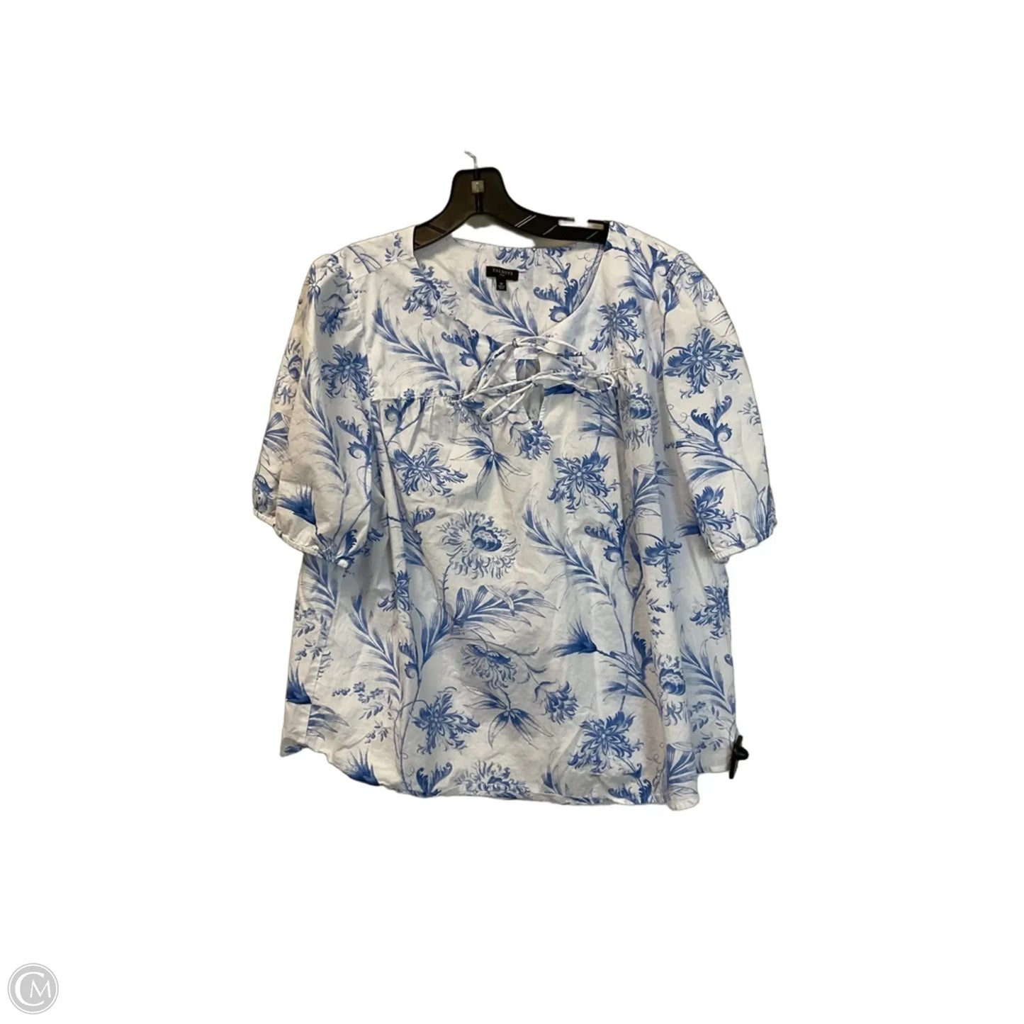 Top Short Sleeve By Talbots In Floral Print, Size: 1x