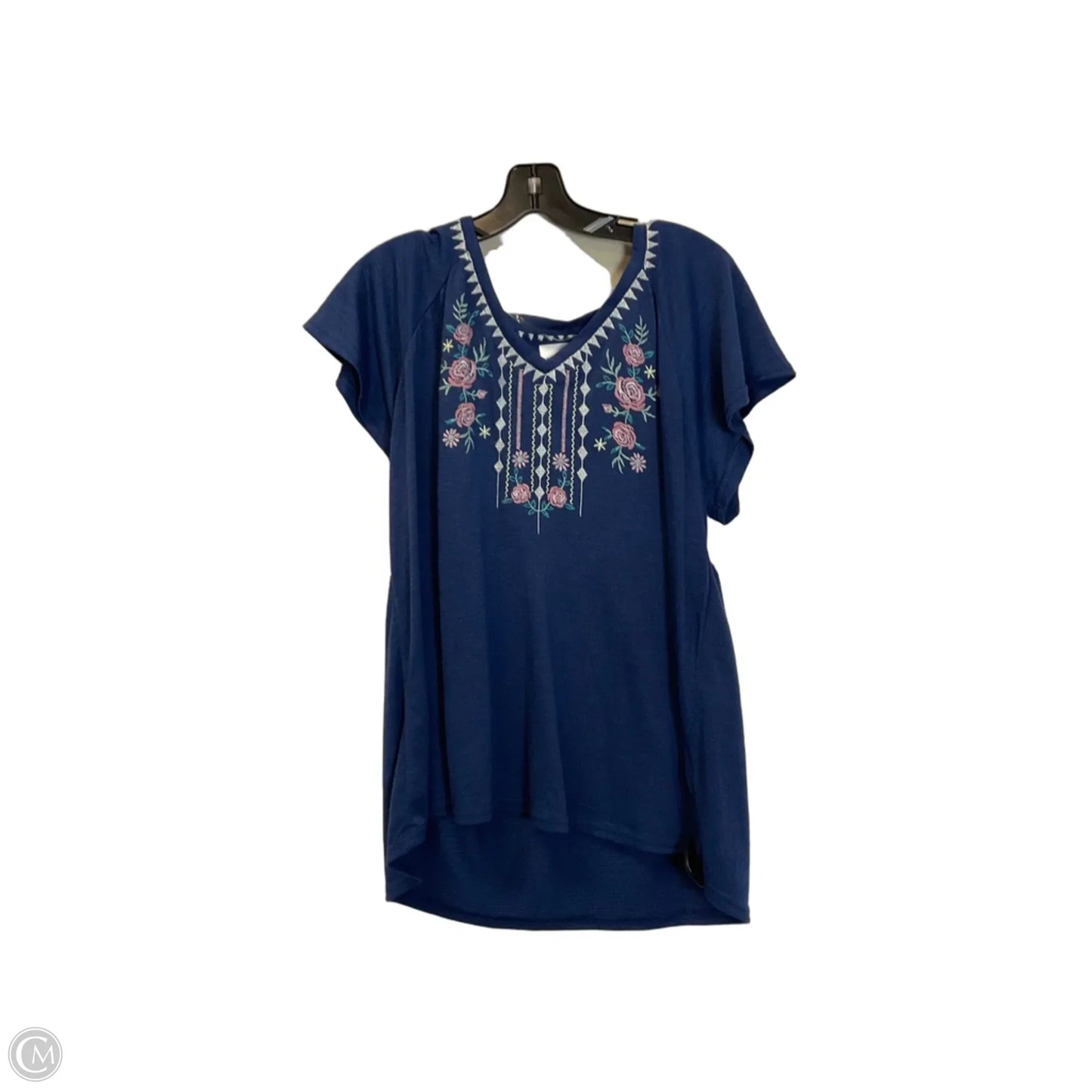 Top Short Sleeve By New York Laundry In Blue, Size: Xl
