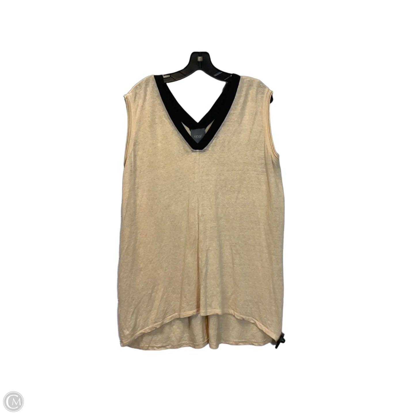 Top Sleeveless By Lysse In Black & Cream, Size: L