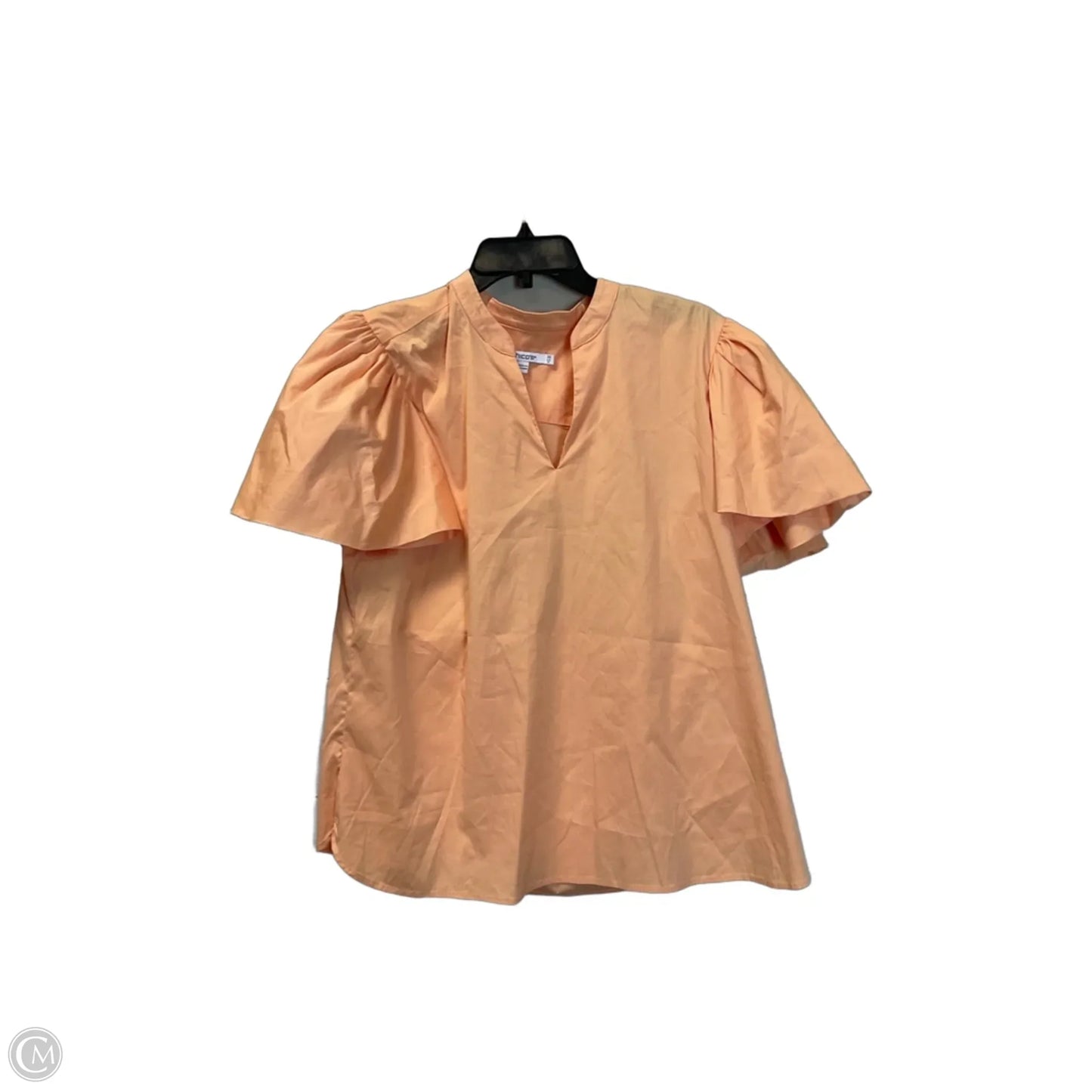 Top Short Sleeve By Chicos In Peach, Size: Xl