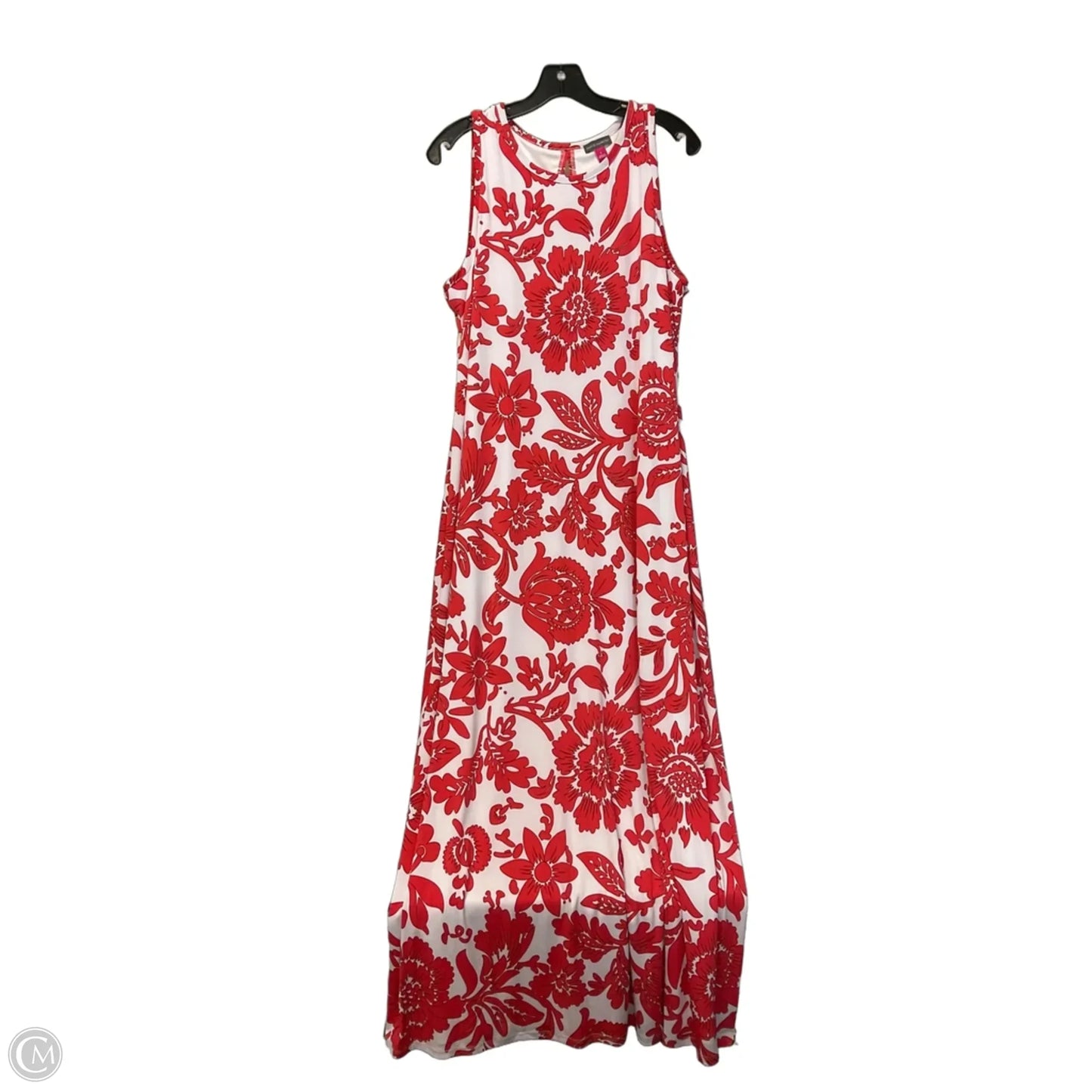Dress Casual Maxi By Vince Camuto In Red & White, Size: L