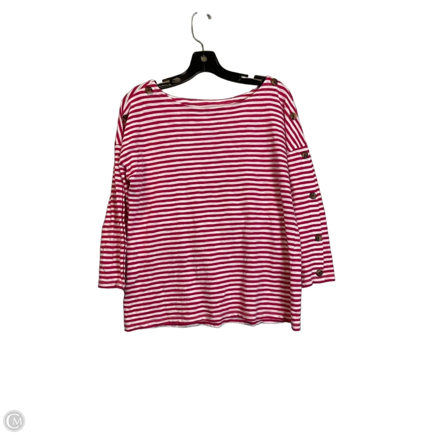 Top Long Sleeve Basic By Talbots In Striped Pattern, Size: L