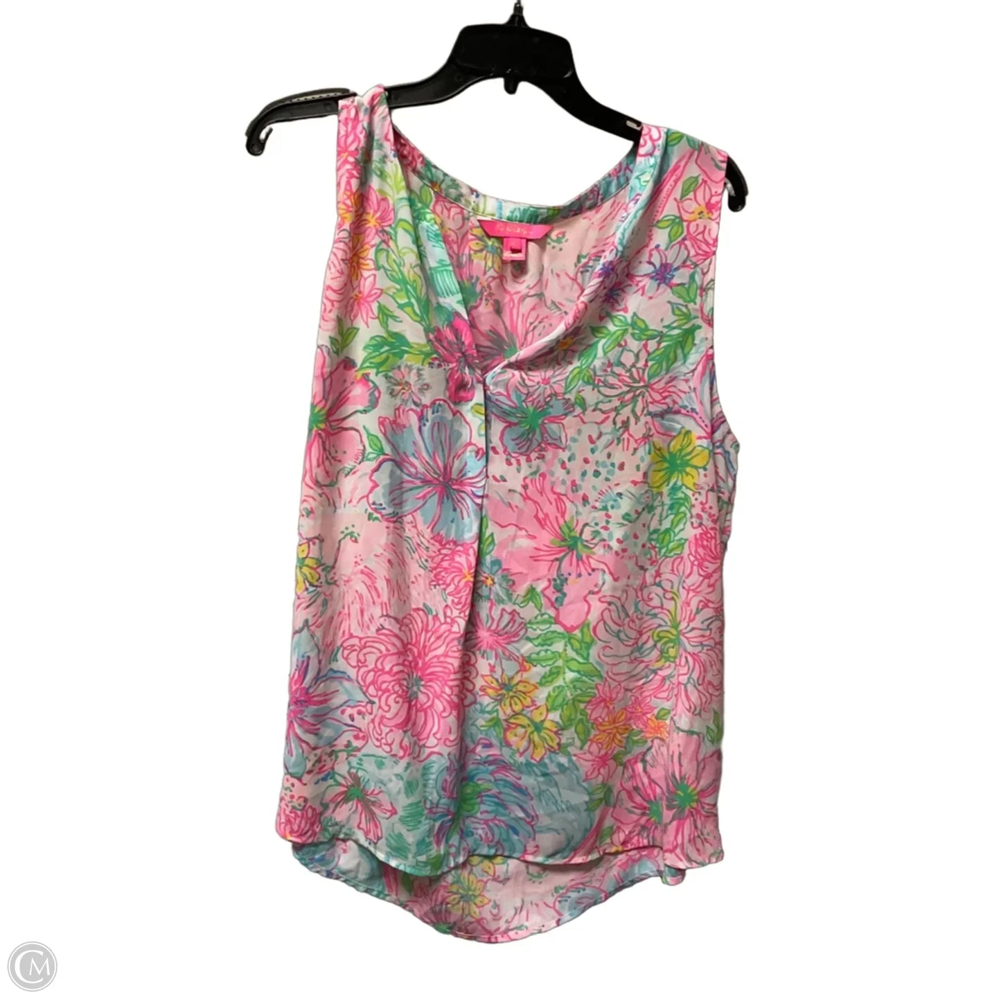 Top Sleeveless Designer By Lilly Pulitzer In Green & Pink, Size: Xl