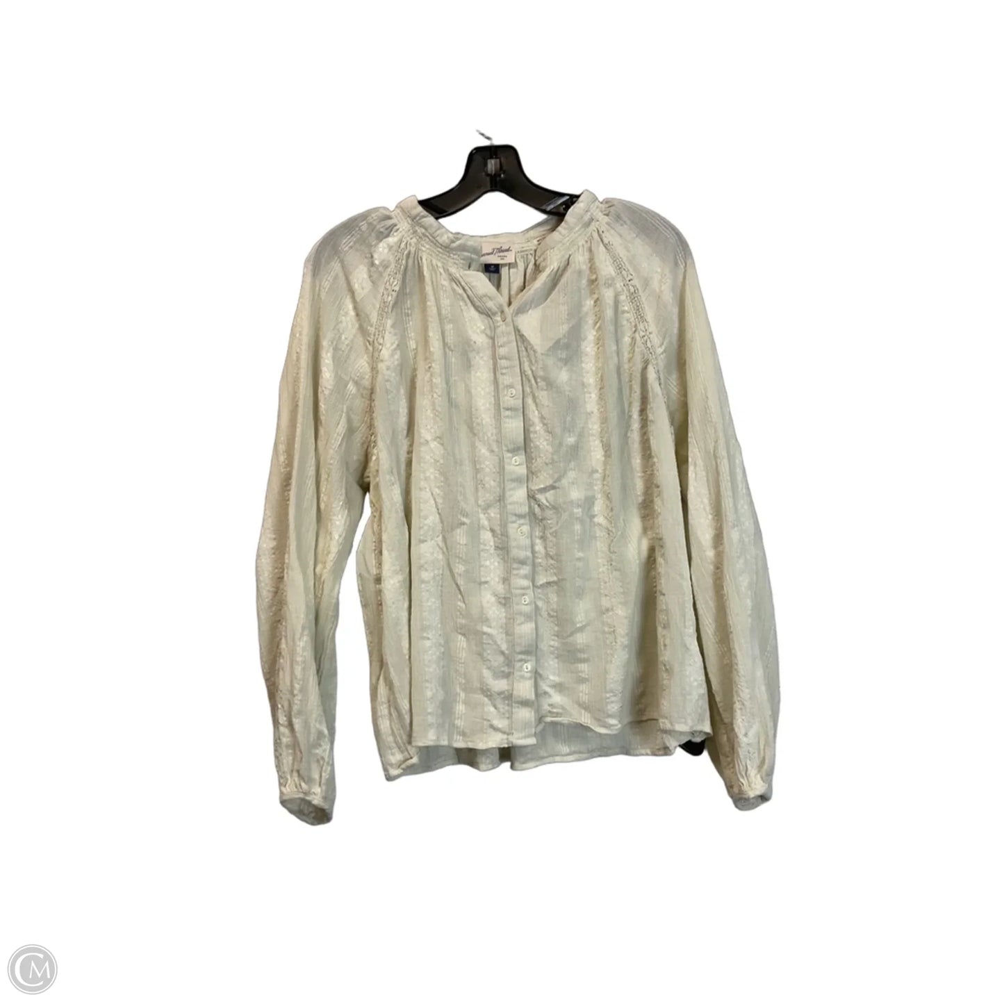 Top Long Sleeve By Universal Thread In Cream, Size: M