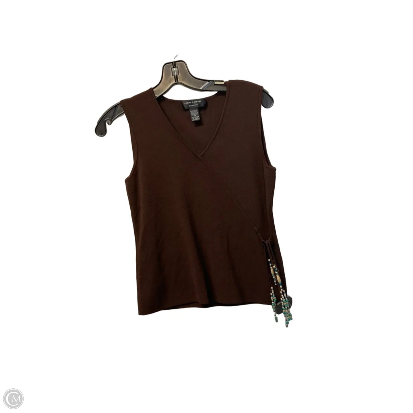 Top Sleeveless By Cable And Gauge In Brown, Size: Sp