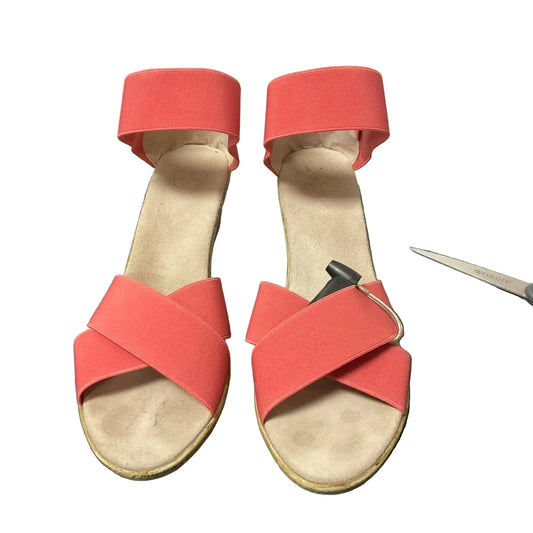 Sandals Heels Wedge By Clothes Mentor In Pink, Size: 10