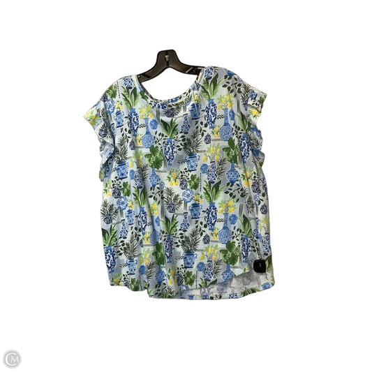 Top Short Sleeve By Crown And Ivy In Blue, Size: 1x