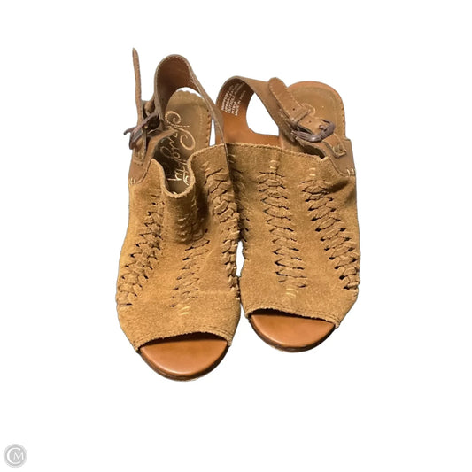 Sandals Heels Block By Naughty Monkey In Brown, Size: 6.5