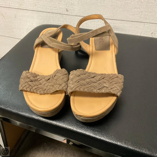 Sandals Heels Wedge By Me Too In Brown, Size: 7