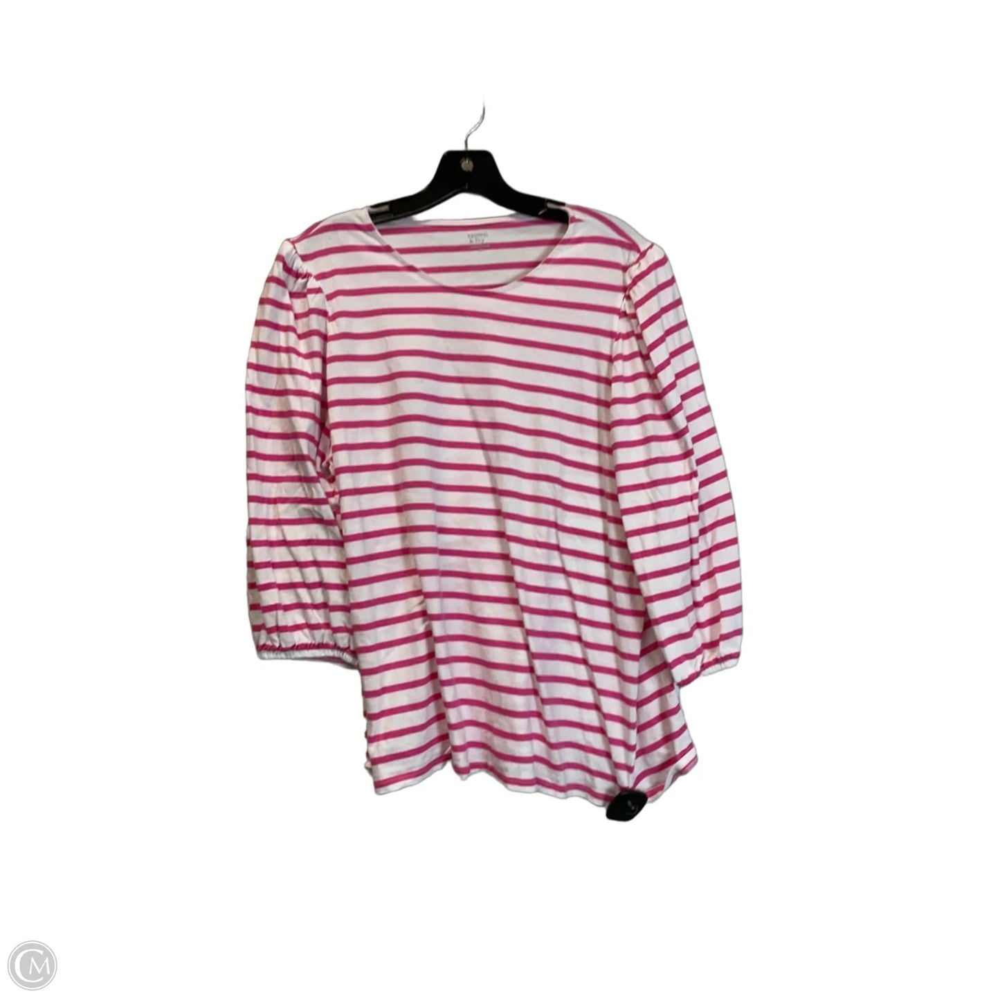 Top Long Sleeve Basic By Crown And Ivy In Striped Pattern, Size: 2
