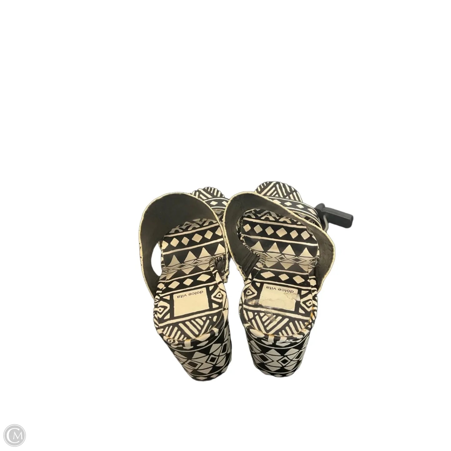Sandals Heels Block By Dolce Vita In Black & Cream, Size: 8