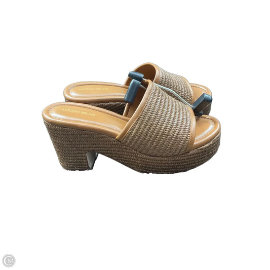 Sandals Heels Block By Antonio Melani In Brown, Size: 8
