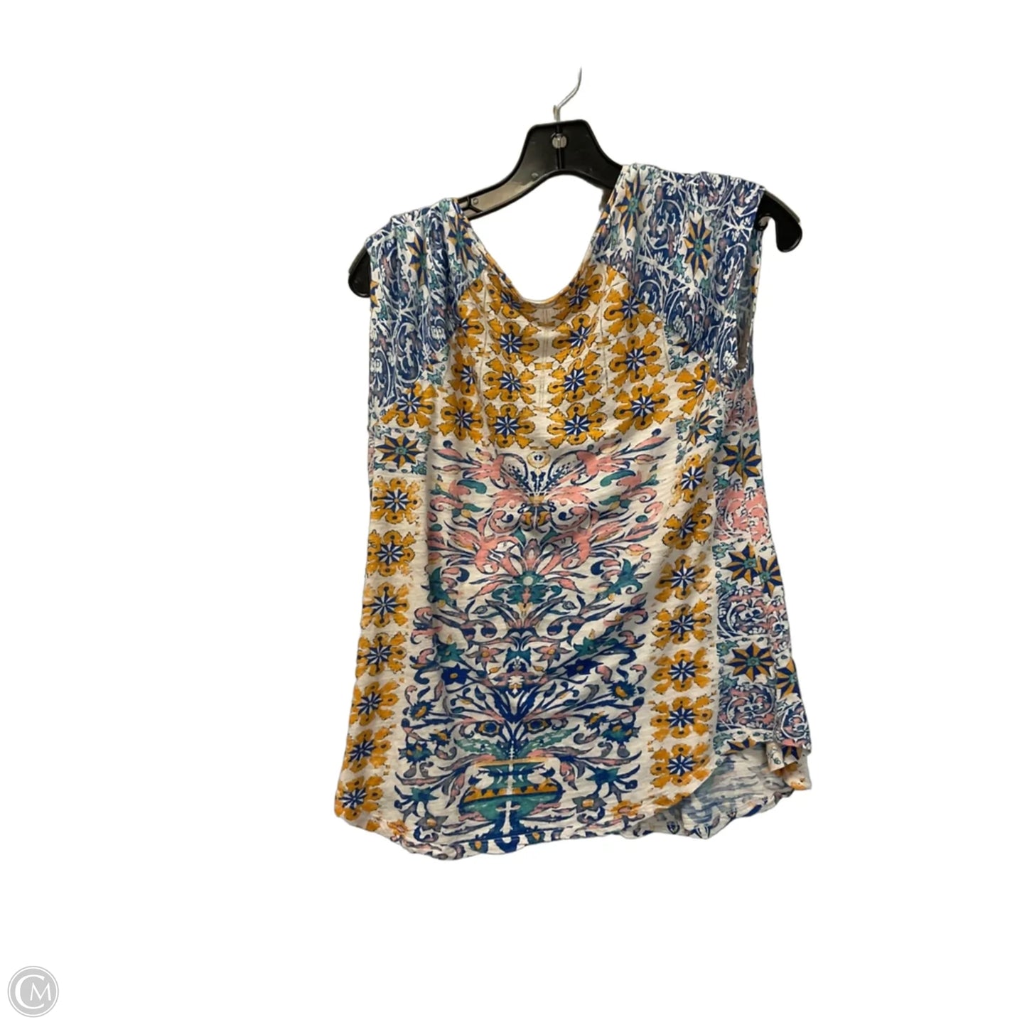 Top Short Sleeve Basic By Lucky Brand In Floral Print, Size: S