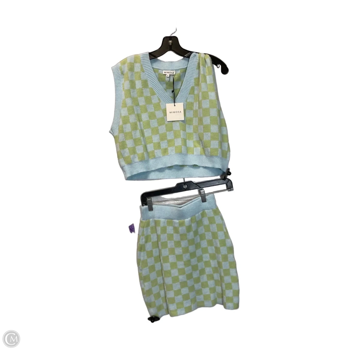 Skirt Set 2pc By Mimosa In Blue & Green, Size: S
