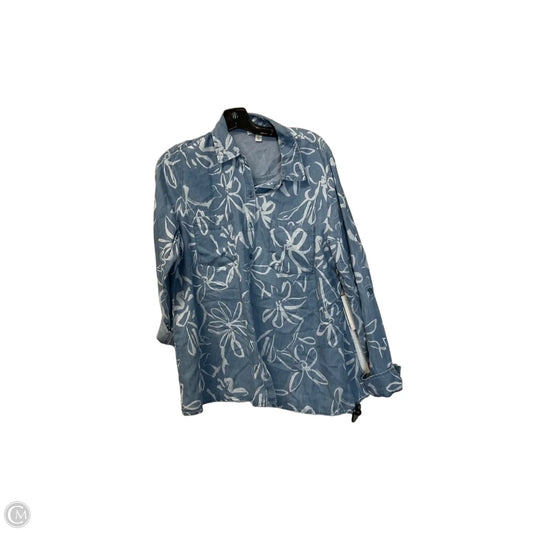 Top Long Sleeve By Cmc In Blue Denim, Size: L