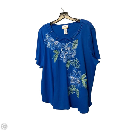 Top Short Sleeve By Alfred Dunner In Blue, Size: 1x