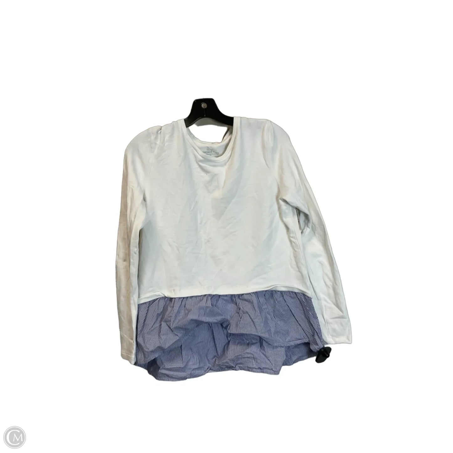 Top Long Sleeve By Vineyard Vines In Blue & White, Size: S