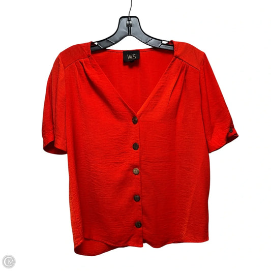 Top Short Sleeve By W5 In Red, Size: S