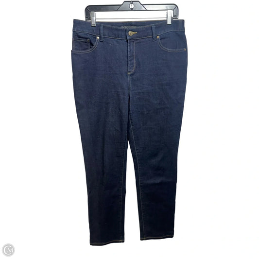Jeans Straight By Chicos In Blue Denim, Size: 10