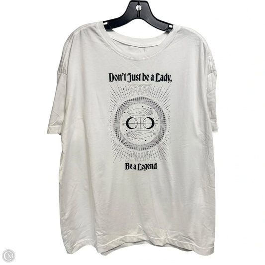 Athletic Top Short Sleeve By Nike Apparel In White, Size: L