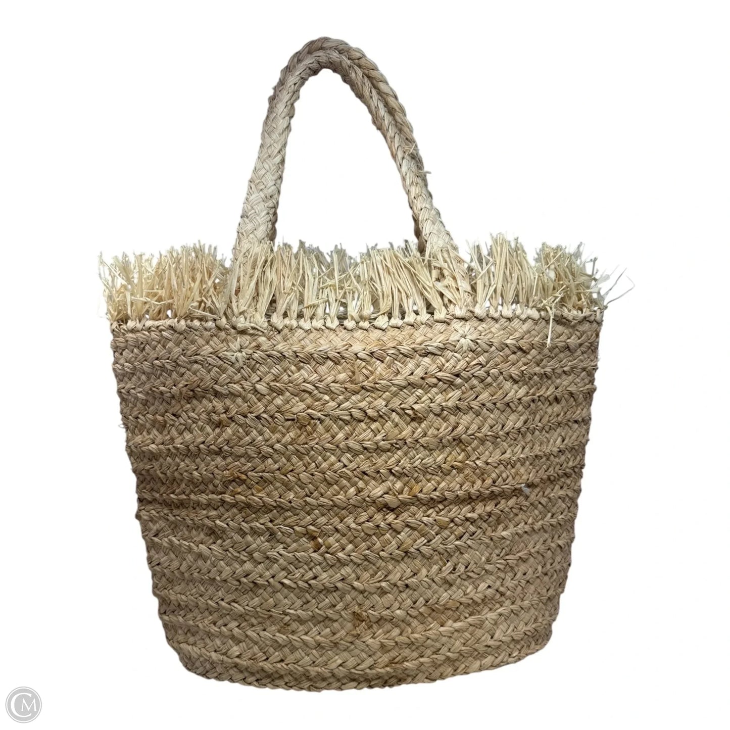 Pom Pom Straw Tote Designer By Barneys Ny, Size: Large